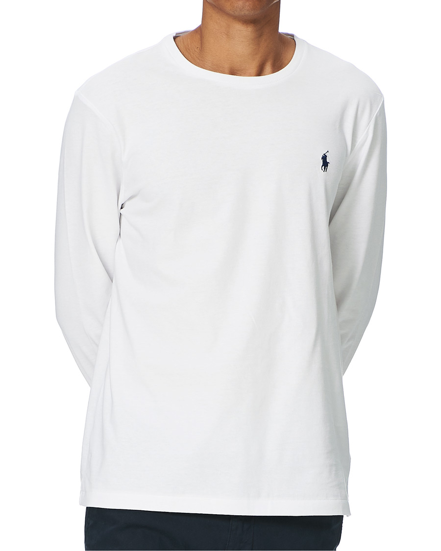 Men | T-Shirts | Polo Ralph Lauren | Custom Slim Fit Long Sleeve Tee White