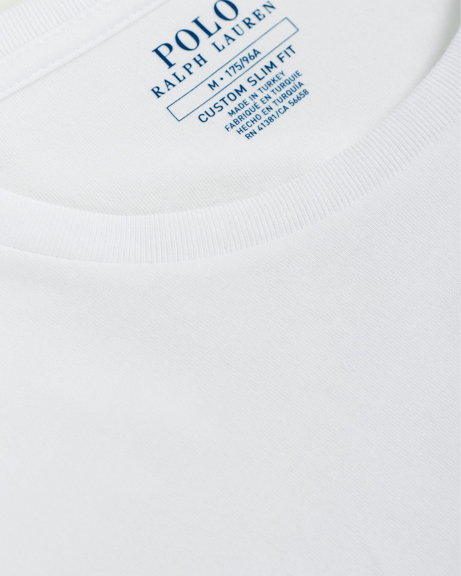 Men | T-Shirts | Polo Ralph Lauren | Custom Slim Fit Long Sleeve Tee White