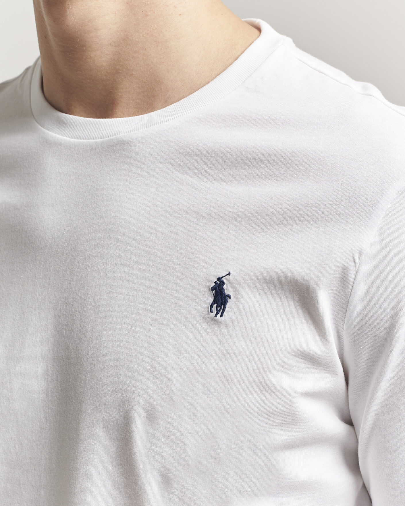 Men | T-Shirts | Polo Ralph Lauren | Custom Slim Fit Long Sleeve Tee White