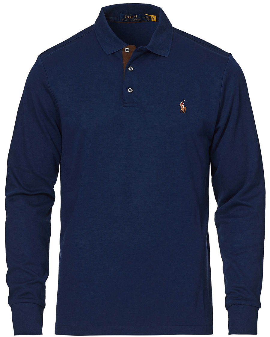 Men | Polo Shirts | Polo Ralph Lauren | Pima Cotton Custom Fit LS Polo Refined Navy