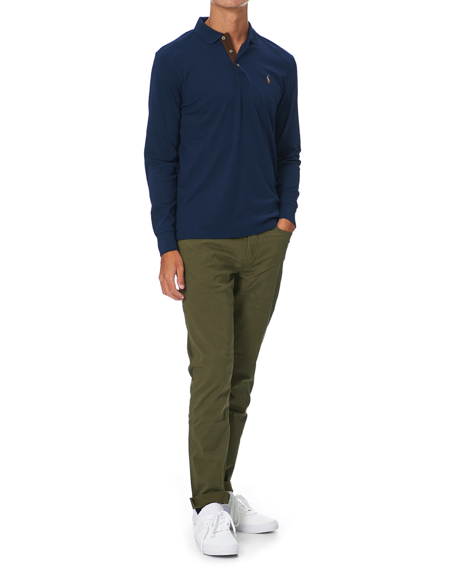 Men | Polo Shirts | Polo Ralph Lauren | Pima Cotton Custom Fit LS Polo Refined Navy
