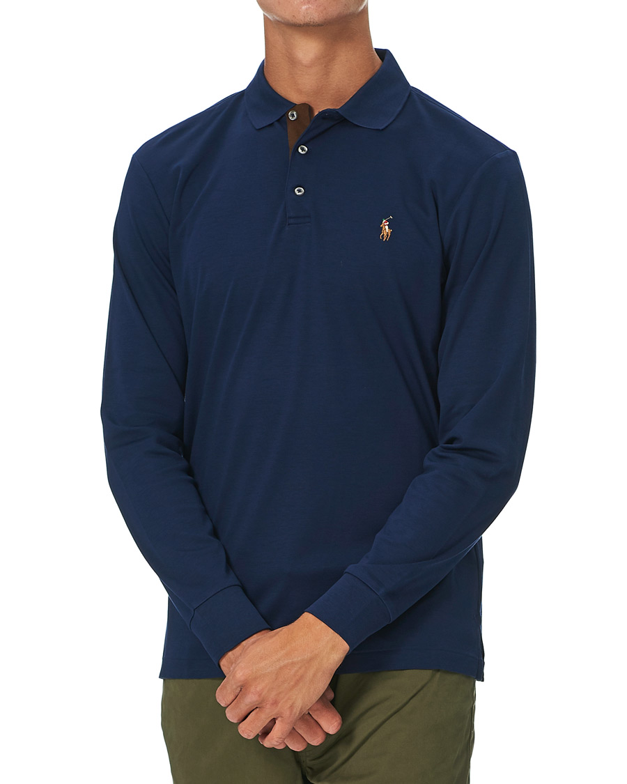 Men | Polo Shirts | Polo Ralph Lauren | Pima Cotton Custom Fit LS Polo Refined Navy