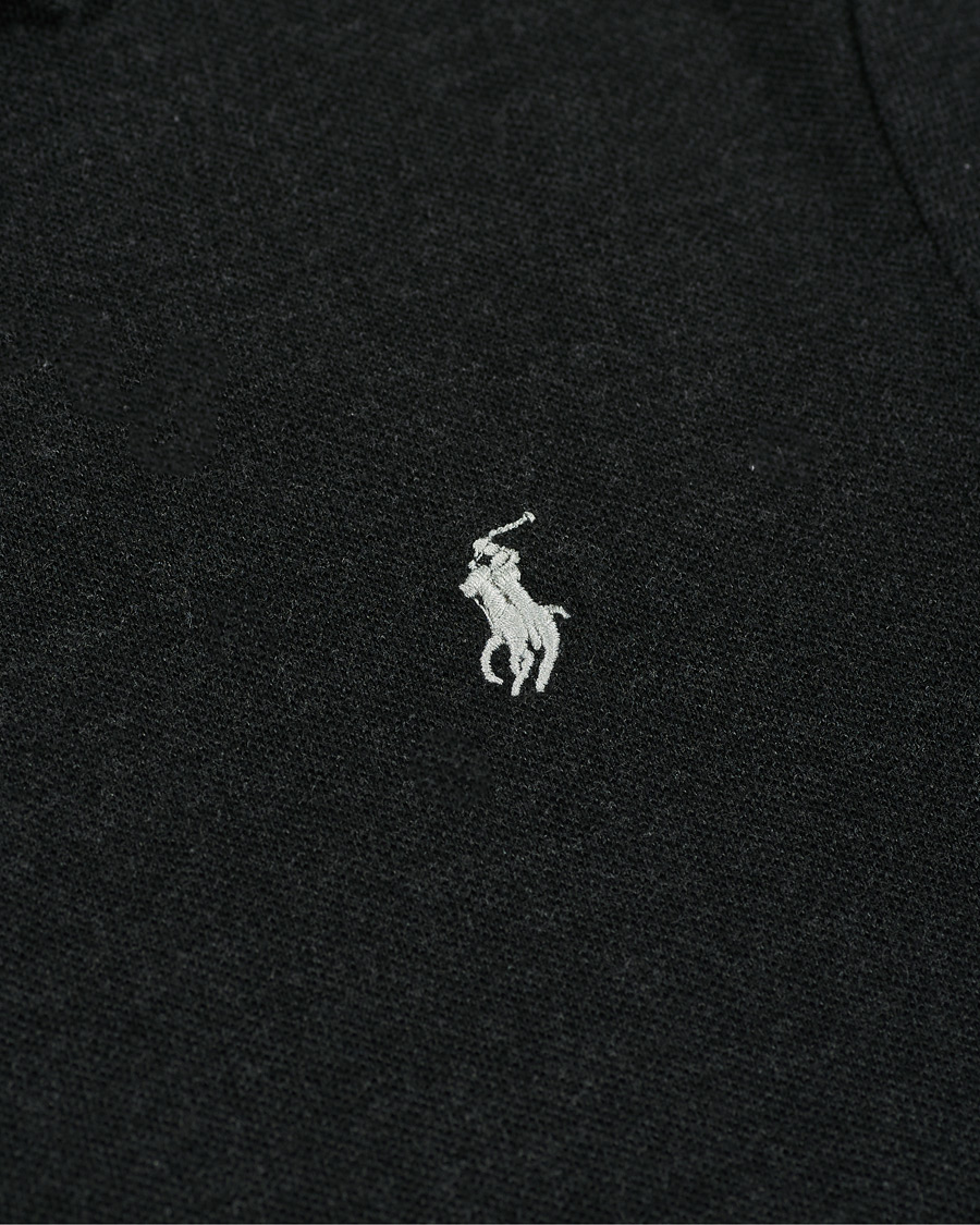 Men | Sweaters & Knitwear | Polo Ralph Lauren | Custom Slim Fit Long Sleeve Polo Black Marl Heather