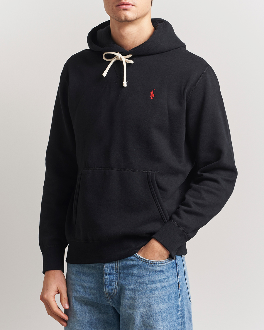 Men | Sweaters & Knitwear | Polo Ralph Lauren | RL Fleece Hoodie Polo Black