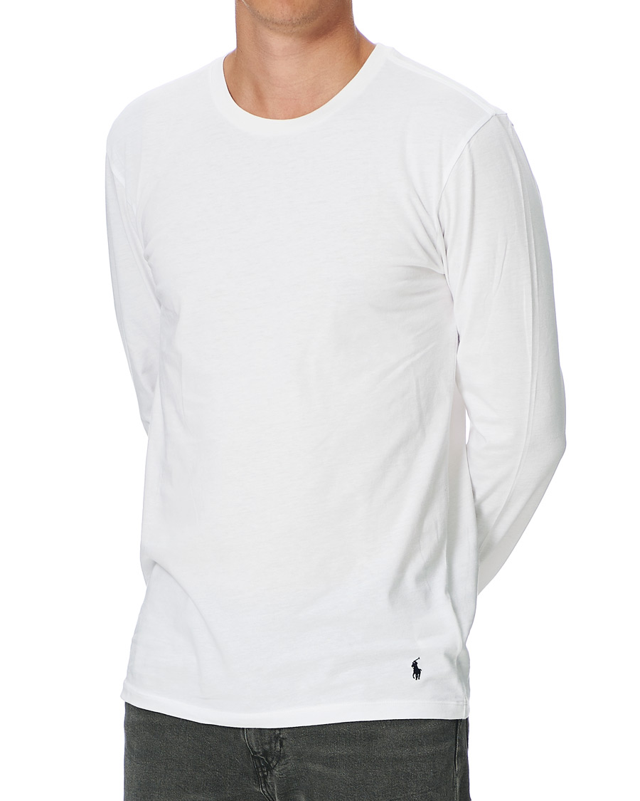 Men | T-Shirts | Polo Ralph Lauren | 3-Pack Long Sleeve Tee White/Black/Heather
