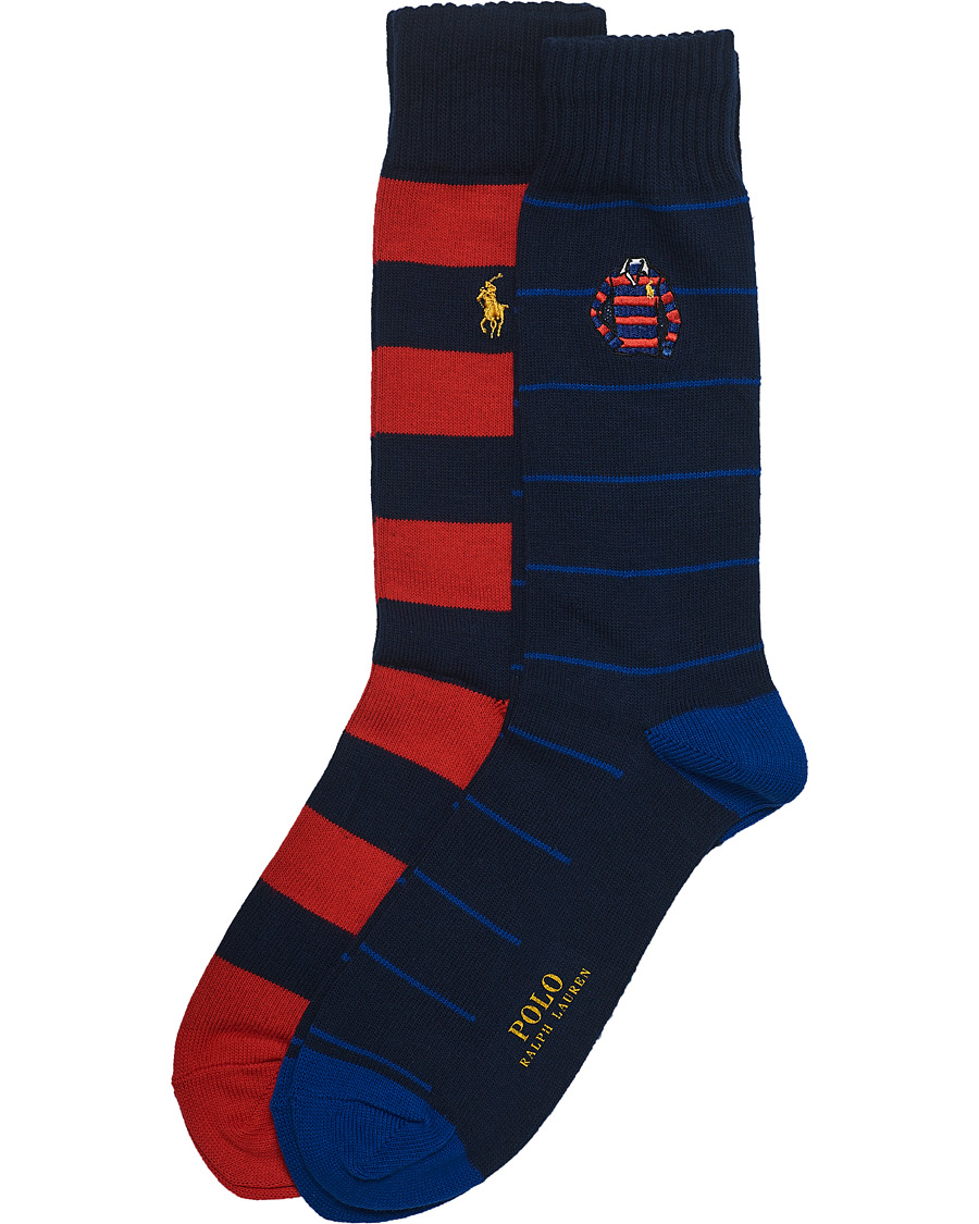 Men | Underwear & Socks | Polo Ralph Lauren | 2-Pack Embroidered Rugby Shirt Socks Blue