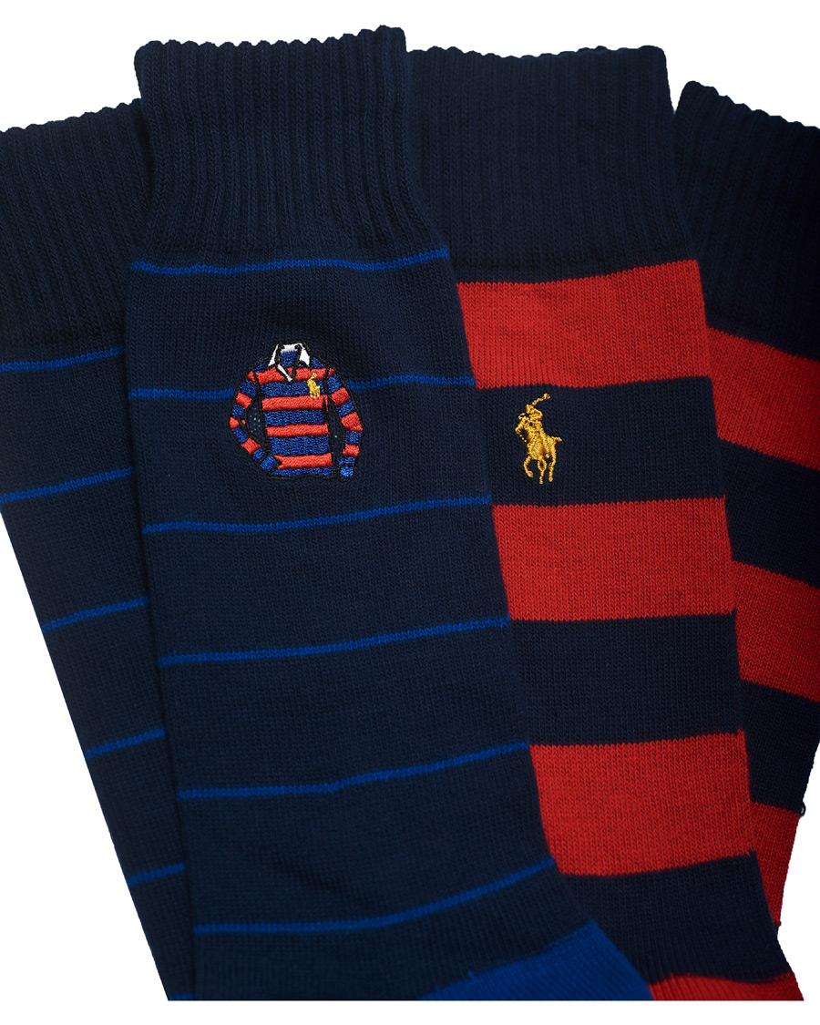 Men | Underwear & Socks | Polo Ralph Lauren | 2-Pack Embroidered Rugby Shirt Socks Blue