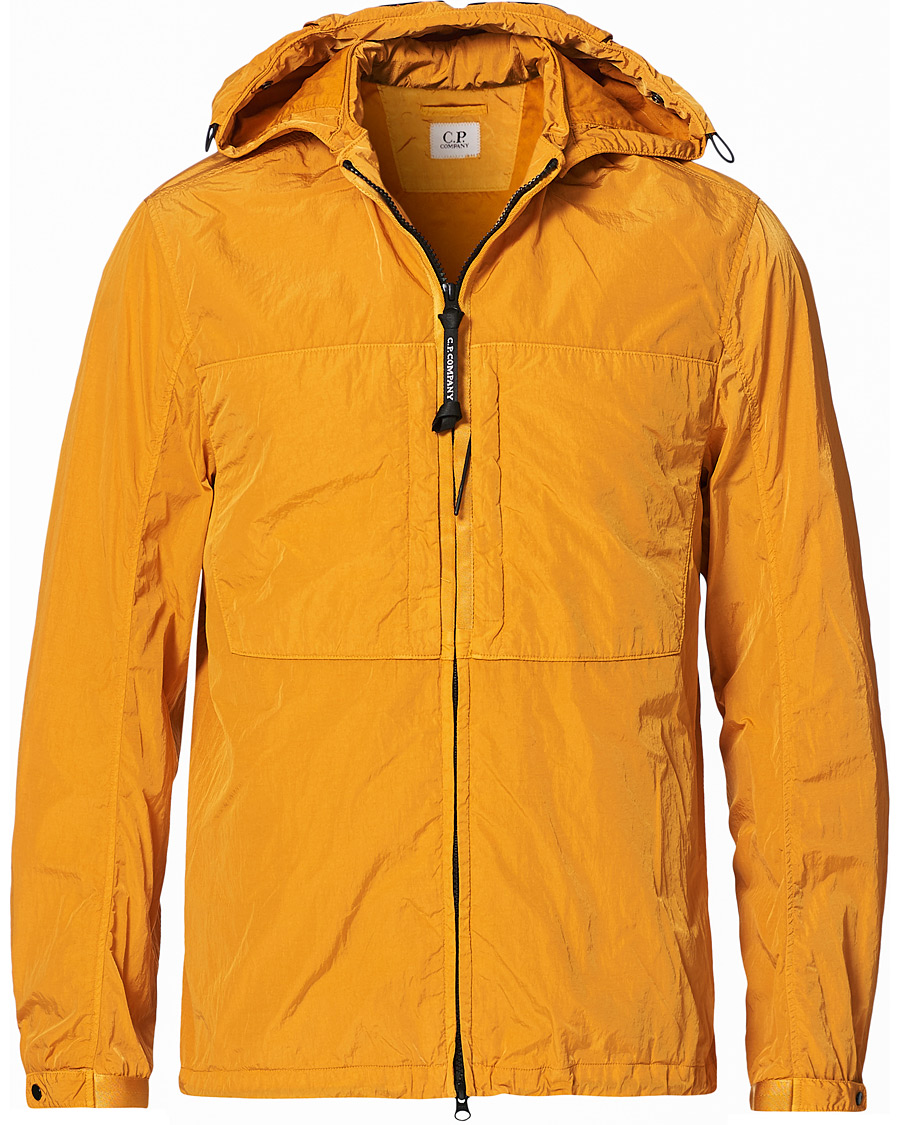 Men | Coats & Jackets | C.P. Company | Chrome Garment Dyed Nylon Hooded Overshirt Orange