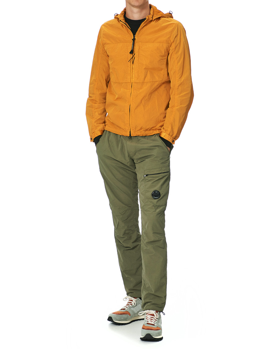 Men | Coats & Jackets | C.P. Company | Chrome Garment Dyed Nylon Hooded Overshirt Orange