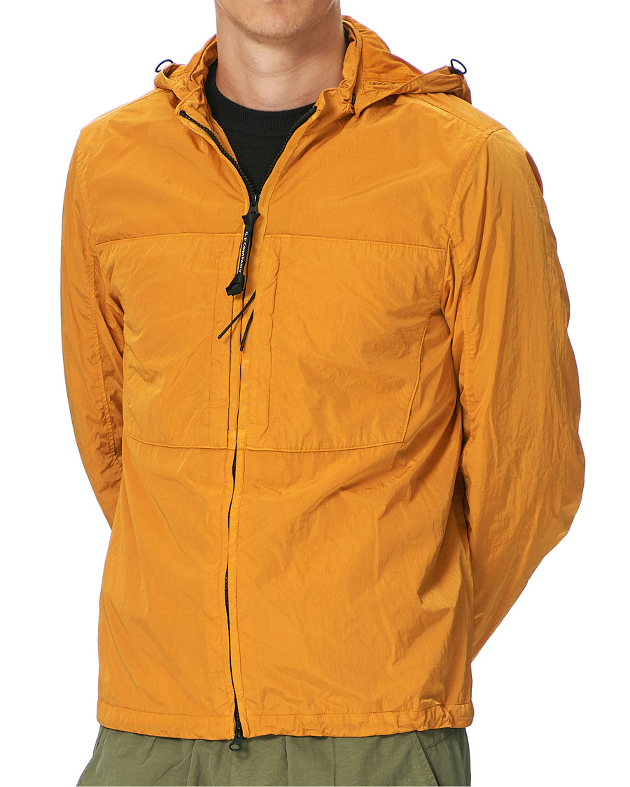 Men | Coats & Jackets | C.P. Company | Chrome Garment Dyed Nylon Hooded Overshirt Orange