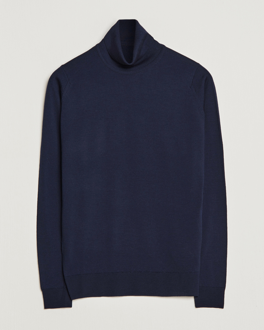 Men | Sweaters & Knitwear | John Smedley | Cherwell Extra Fine Merino Rollneck Midnight