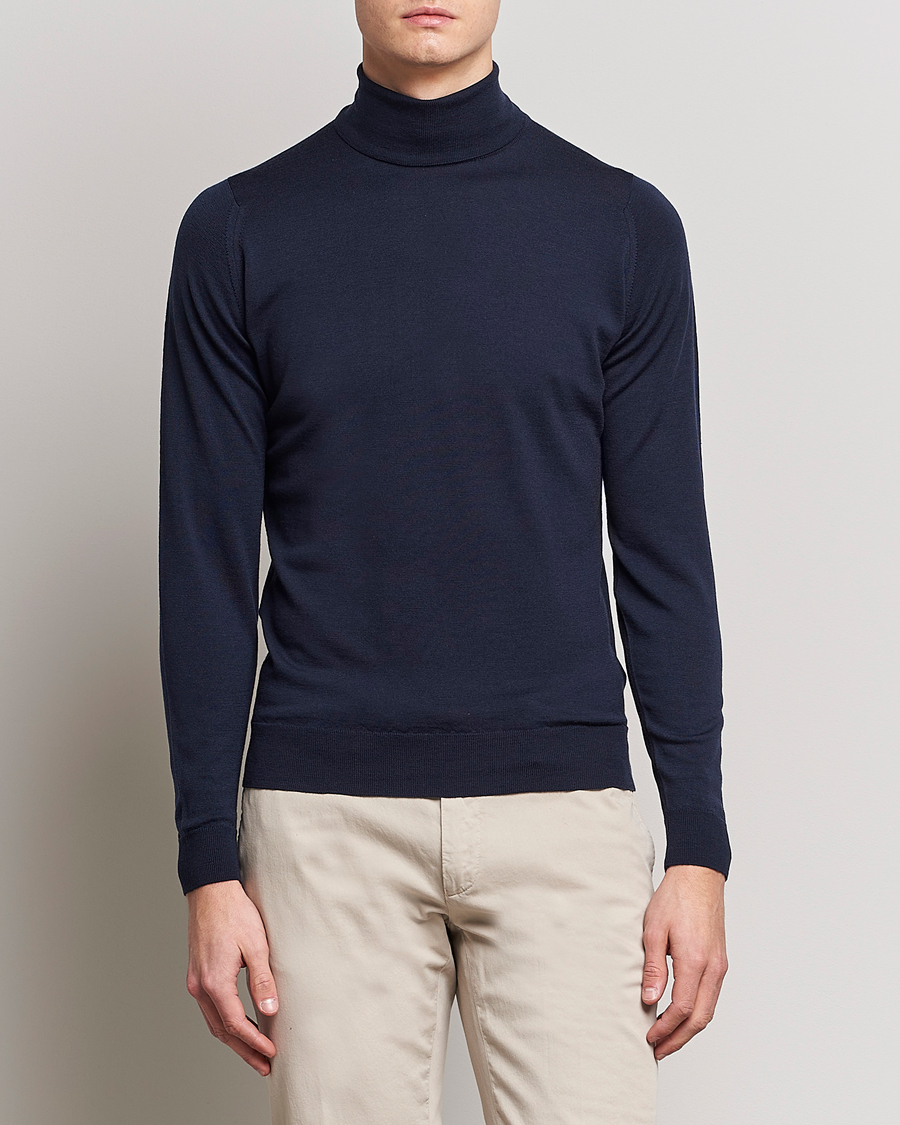 Men | Sweaters & Knitwear | John Smedley | Cherwell Extra Fine Merino Rollneck Midnight