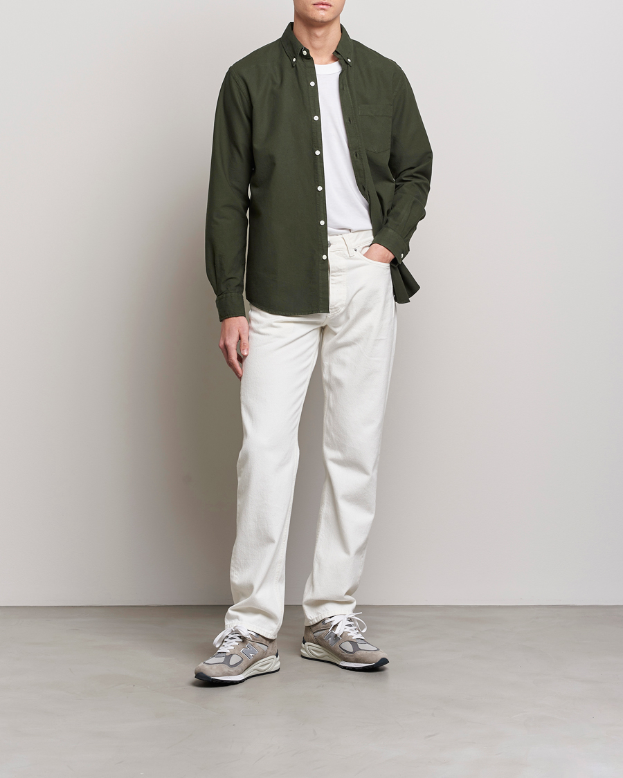 Men | Shirts | Colorful Standard | Classic Organic Oxford Button Down Shirt Hunter Green