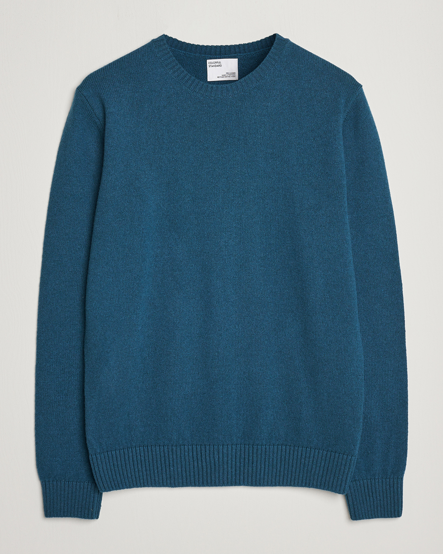 Men | Sweaters & Knitwear | Colorful Standard | Classic Merino Wool Crew Neck Ocean Green
