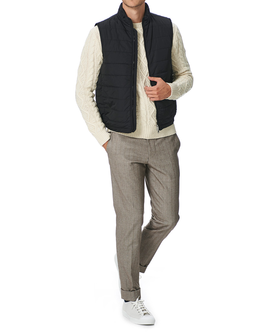 Men | Trousers | Oscar Jacobson | Nolan Drawstring Herringbone Trousers Light Brown