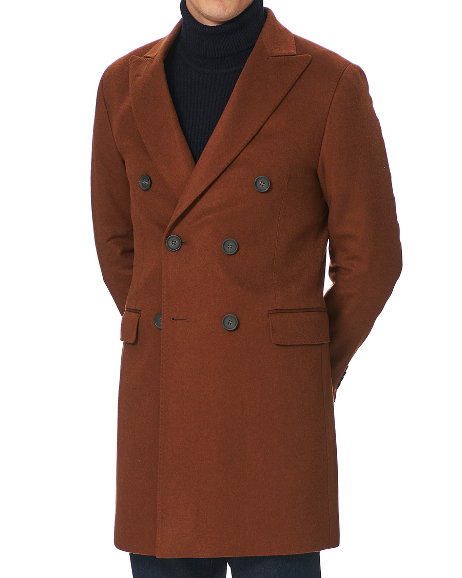 Men | Coats & Jackets | Oscar Jacobson | Sebastian Double Breasted Cashmere Coat Camel