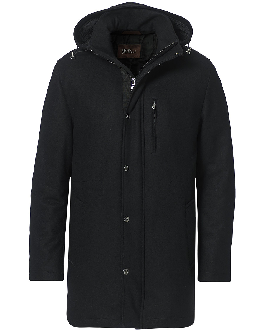 Men | Coats & Jackets | Oscar Jacobson | Dammond Padded Wool Parka Black
