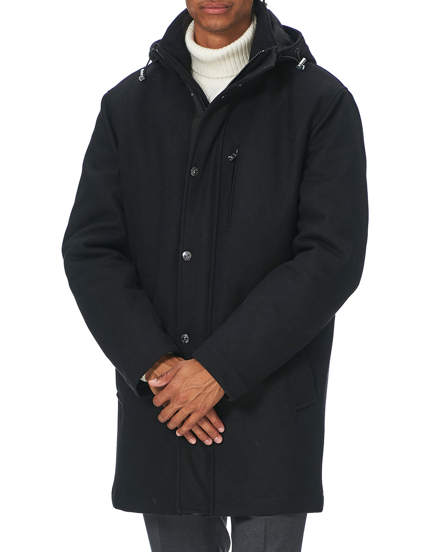 Men | Coats & Jackets | Oscar Jacobson | Dammond Padded Wool Parka Black