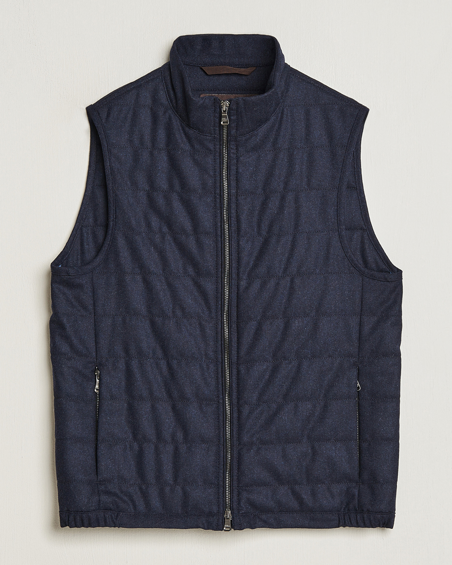 Men | Coats & Jackets | Oscar Jacobson | Liner EVO Flannel Waistcoat Navy