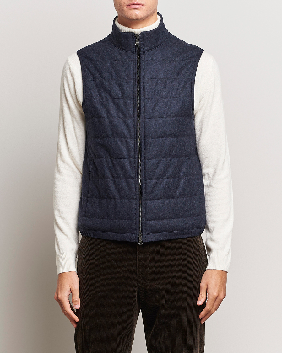 Men | Coats & Jackets | Oscar Jacobson | Liner EVO Flannel Waistcoat Navy