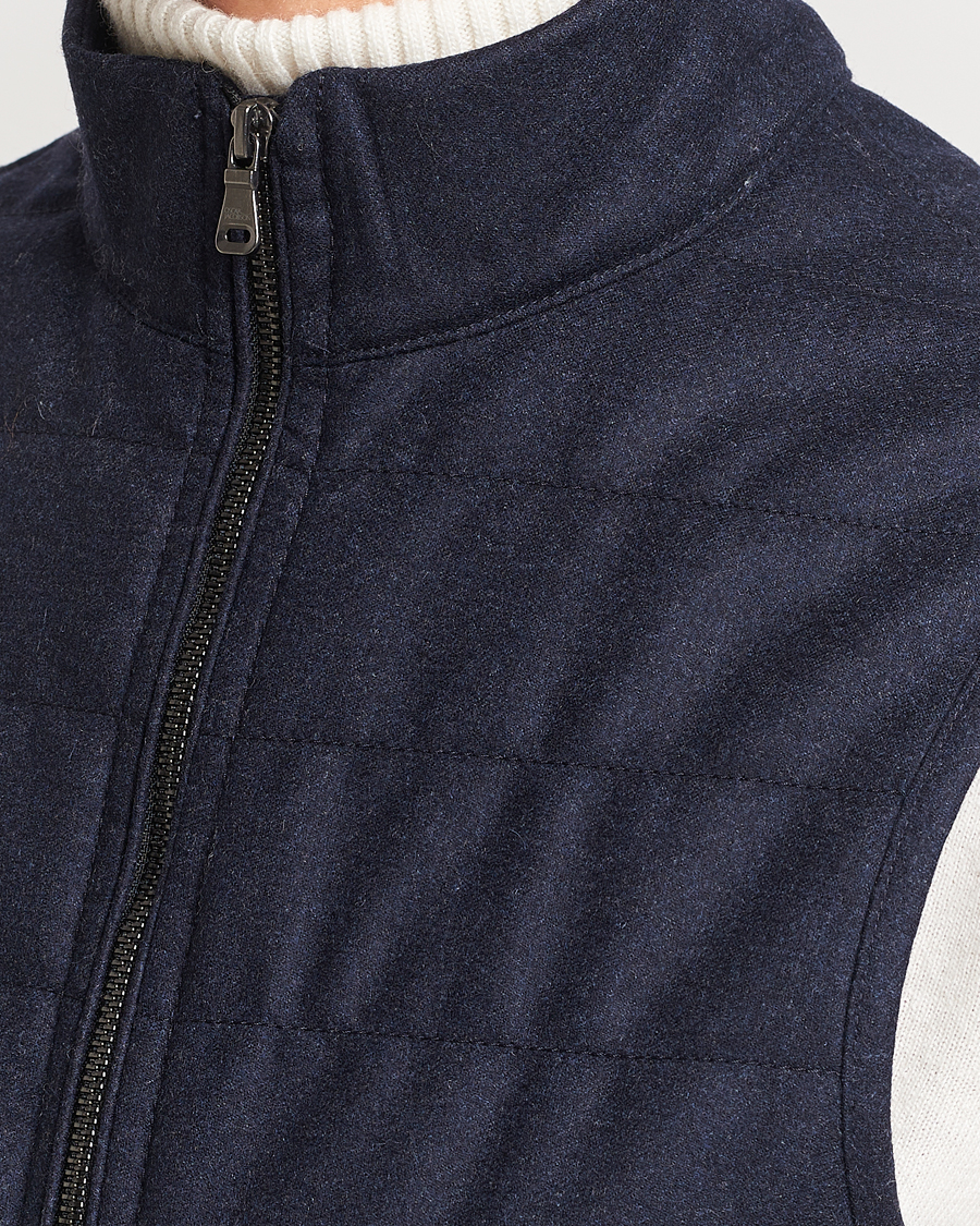 Men | Coats & Jackets | Oscar Jacobson | Liner EVO Flannel Waistcoat Navy