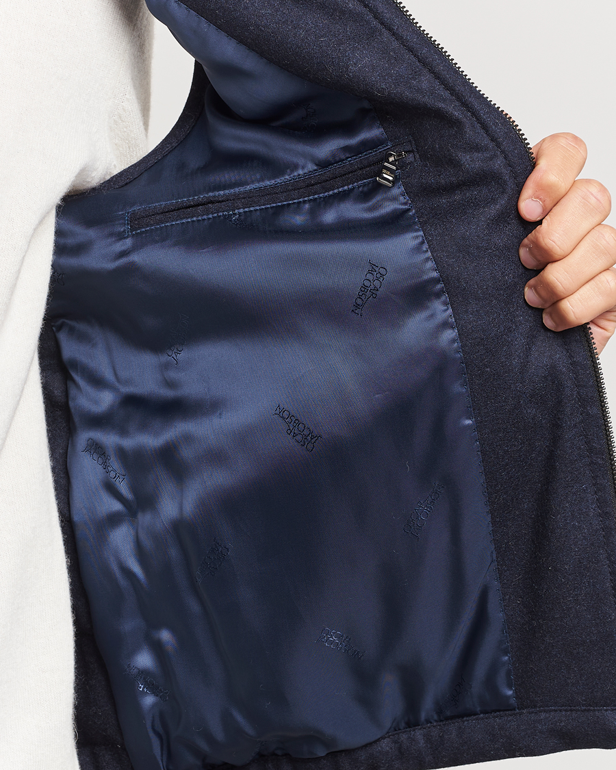 Men | Coats & Jackets | Oscar Jacobson | Liner EVO Flannel Waistcoat Navy