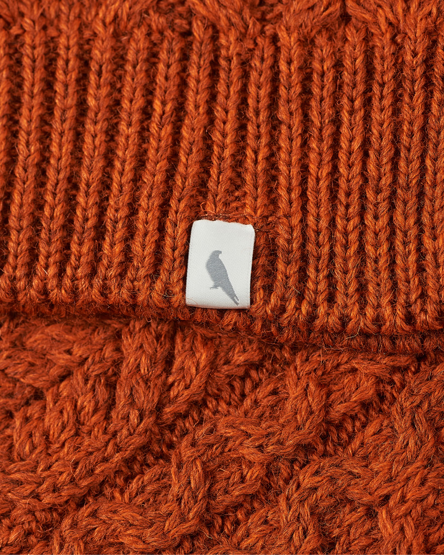 Men | Sweaters & Knitwear | Peregrine | Hudson Wool Aran Knitted Jumper Orange