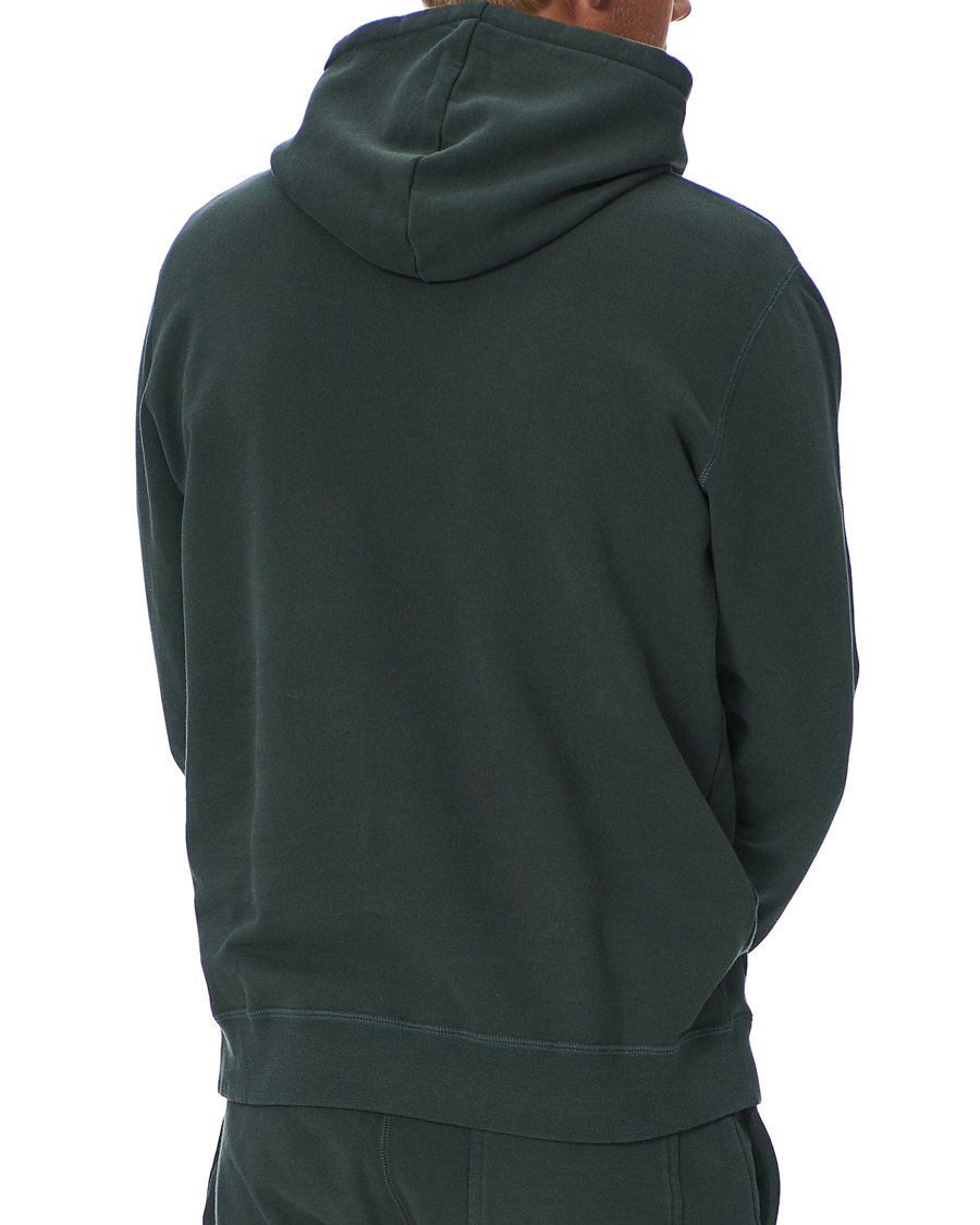 Men | Sweaters & Knitwear | Sunspel | Loopback Hoodie Forest Green