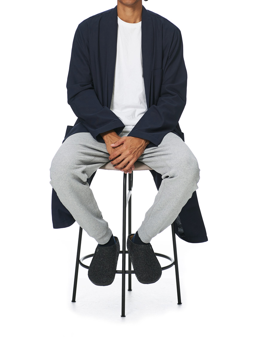 Men | Pyjamas & Robes | Sunspel | Cotton Robe Navy