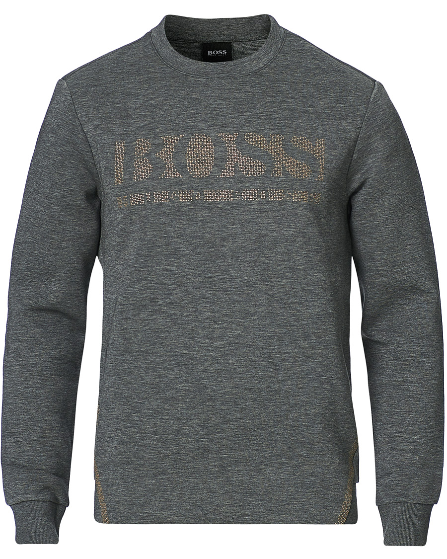 Men | Sweaters & Knitwear | BOSS GREEN | BOSS Athleisure Salbo Iconic Crew Neck Sweatashirt Medium Grey
