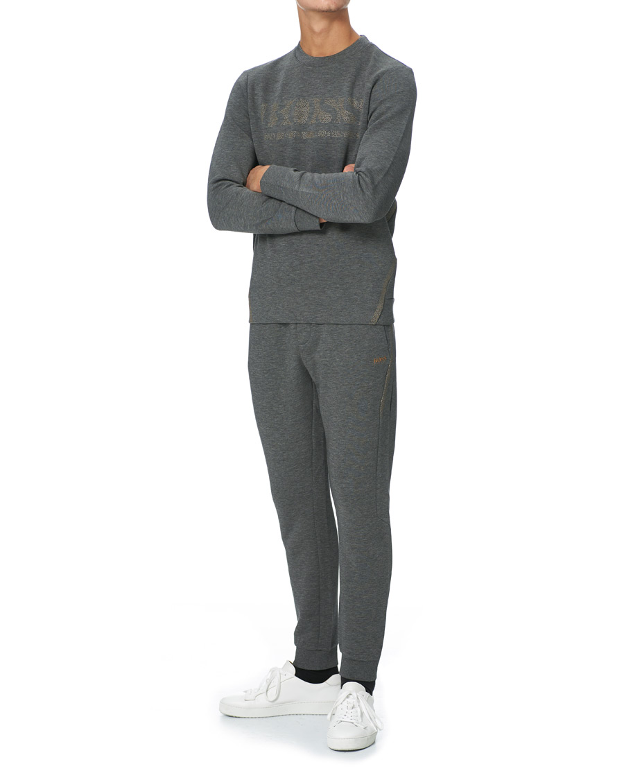 Men | Sweaters & Knitwear | BOSS GREEN | BOSS Athleisure Salbo Iconic Crew Neck Sweatashirt Medium Grey