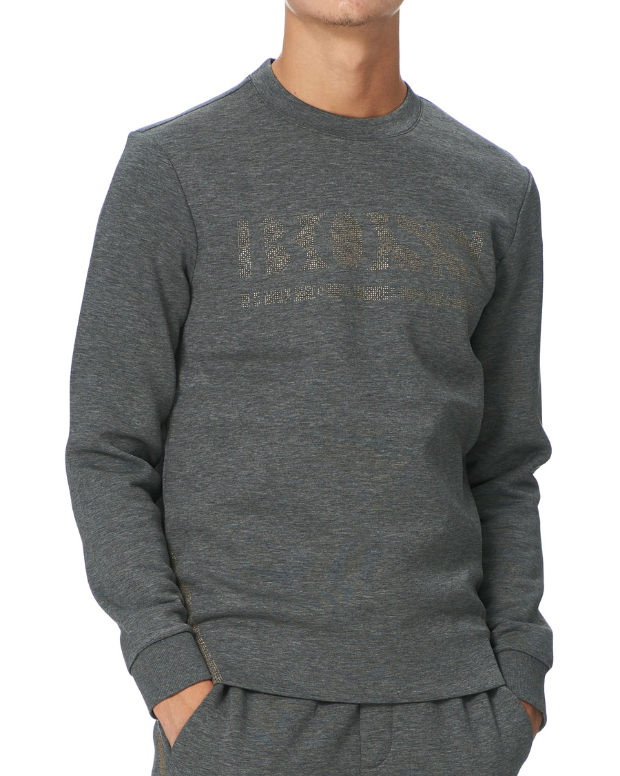 Men | Sweaters & Knitwear | BOSS GREEN | BOSS Athleisure Salbo Iconic Crew Neck Sweatashirt Medium Grey