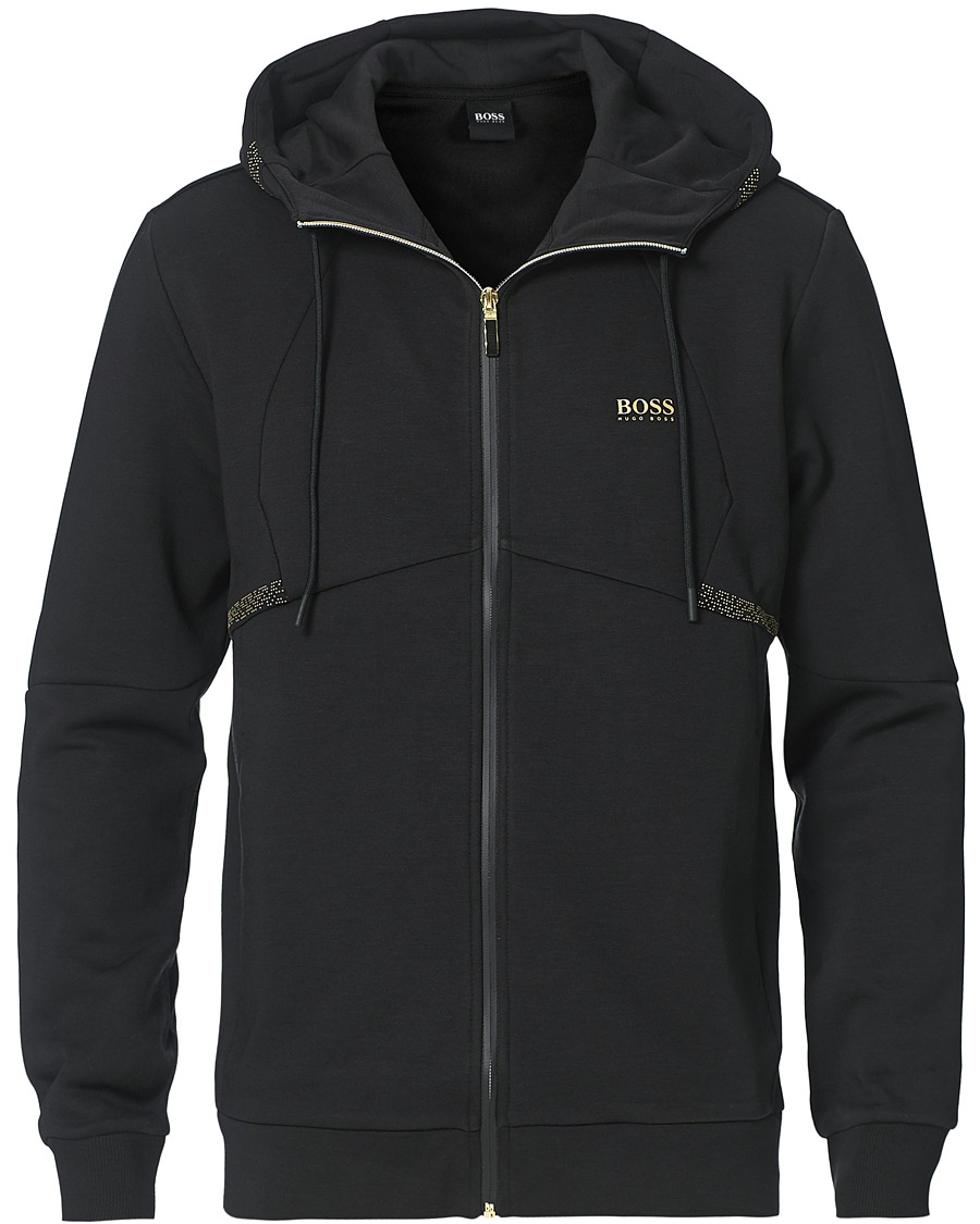Men | Sweaters & Knitwear | BOSS GREEN | BOSS Athleisure Saggy Full Zip Hoodie Black