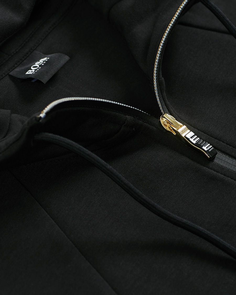 Men | Sweaters & Knitwear | BOSS GREEN | BOSS Athleisure Saggy Full Zip Hoodie Black