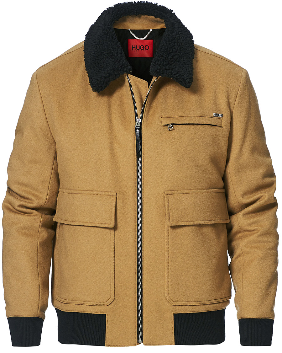 Men | Coats & Jackets | HUGO | Bavi Shearling Jacket Medium Beige