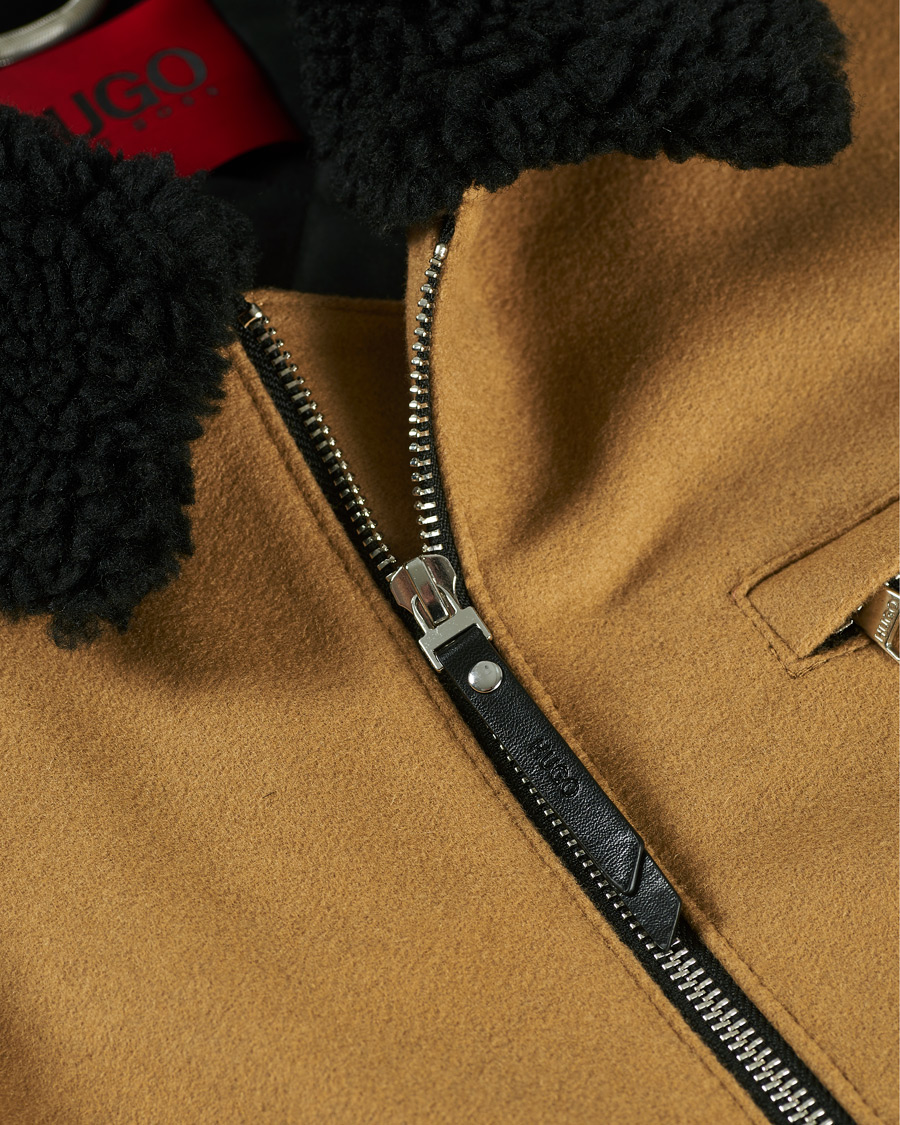 Men | Coats & Jackets | HUGO | Bavi Shearling Jacket Medium Beige