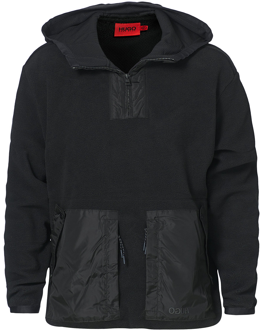 Men | Sweaters & Knitwear | HUGO | Daymans Fleece Half Zip Sweater Black