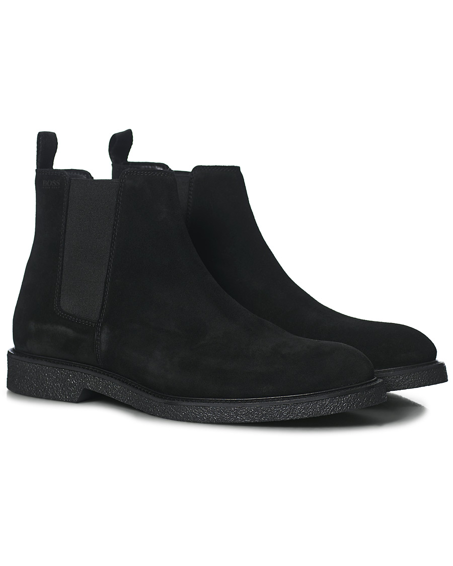 Men | BOSS Tunley Suede Chelsea Boots Black | BOSS BLACK | BOSS Tunley Suede Chelsea Boots Black