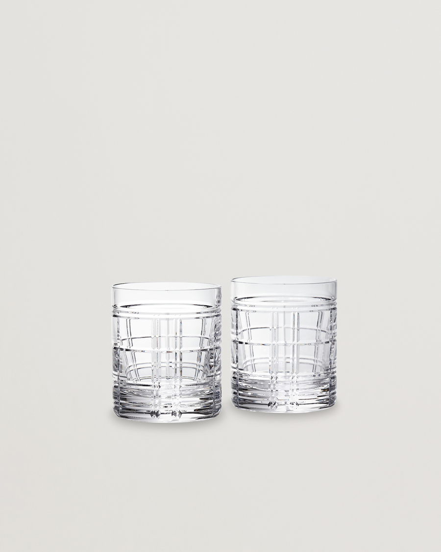 Men | Home | Ralph Lauren Home | Hudson Plaid Crystal Glass 2pcs Clear