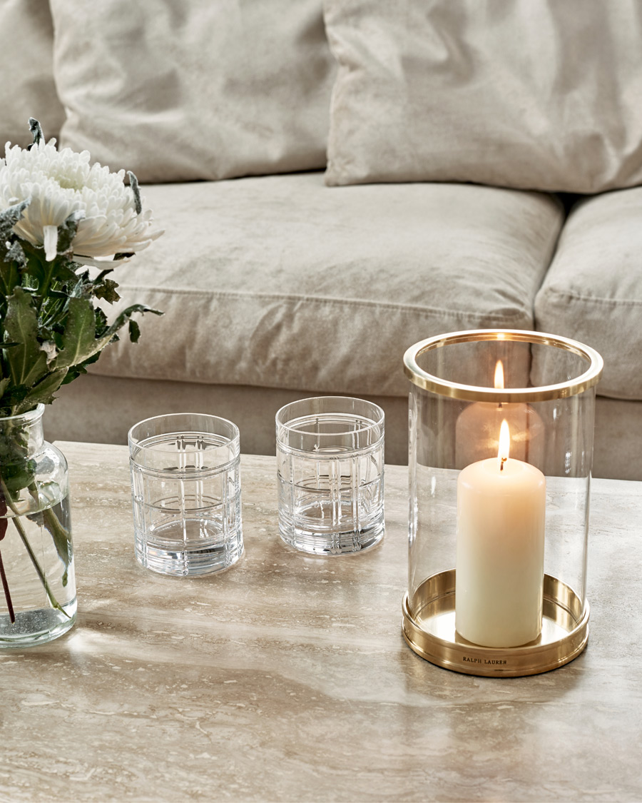 Men | Home | Ralph Lauren Home | Hudson Plaid Crystal Glass 2pcs Clear