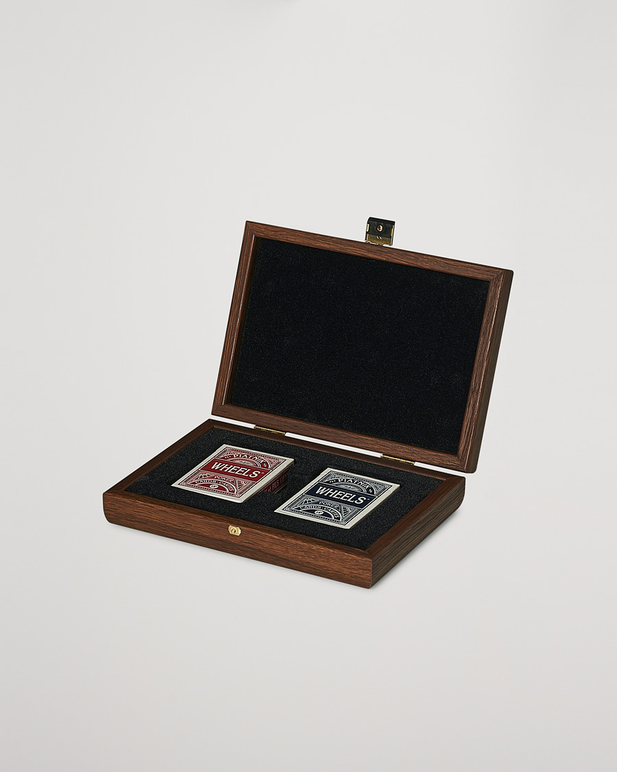Men | Games | Manopoulos | Wooden Card Case Dark Brown
