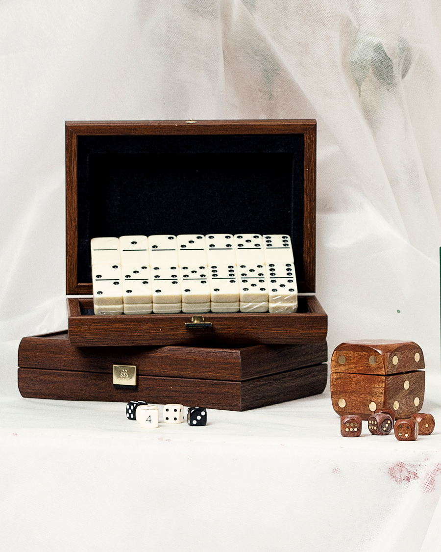 Men | Games | Manopoulos | Wooden Domino Case Dark Brown