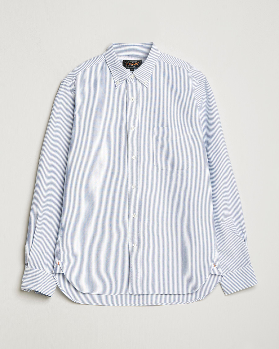 Men | Shirts | BEAMS PLUS | Oxford Button Down Shirt Blue Stripe