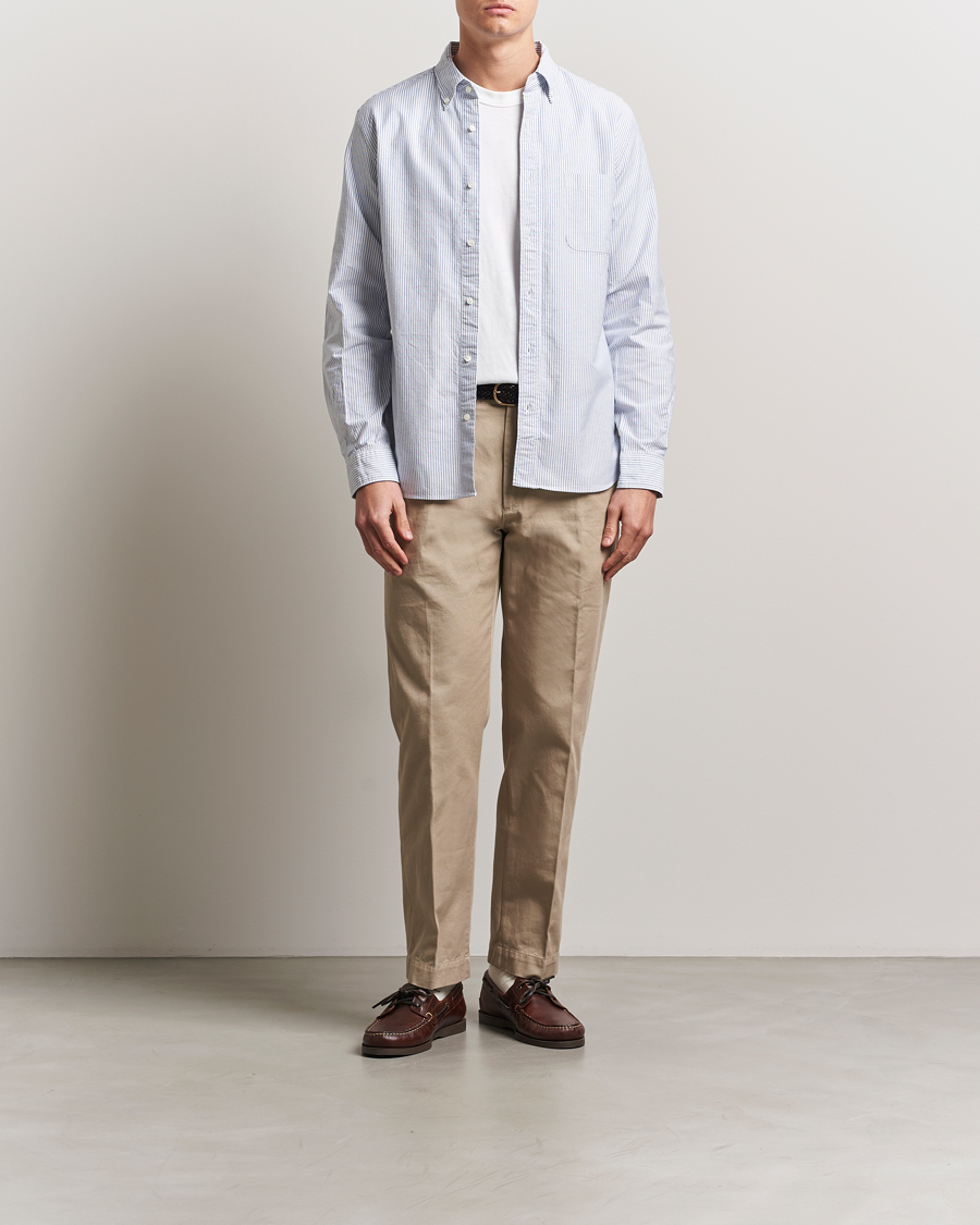 Men | Shirts | BEAMS PLUS | Oxford Button Down Shirt Blue Stripe