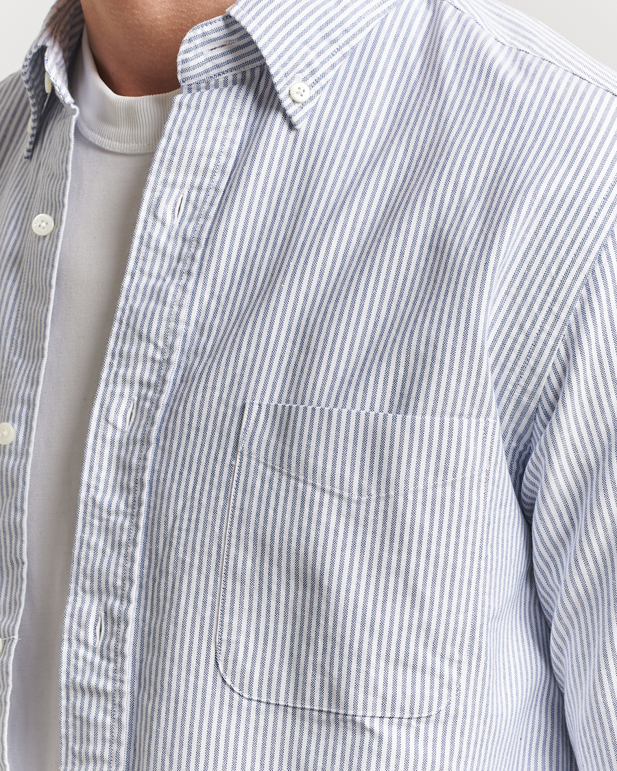 Men | Shirts | BEAMS PLUS | Oxford Button Down Shirt Blue Stripe