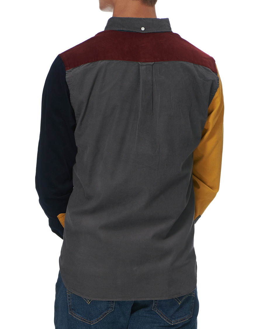 Men | Shirts | BEAMS PLUS | Corduroy Patchwork Button Down Shirt Grey