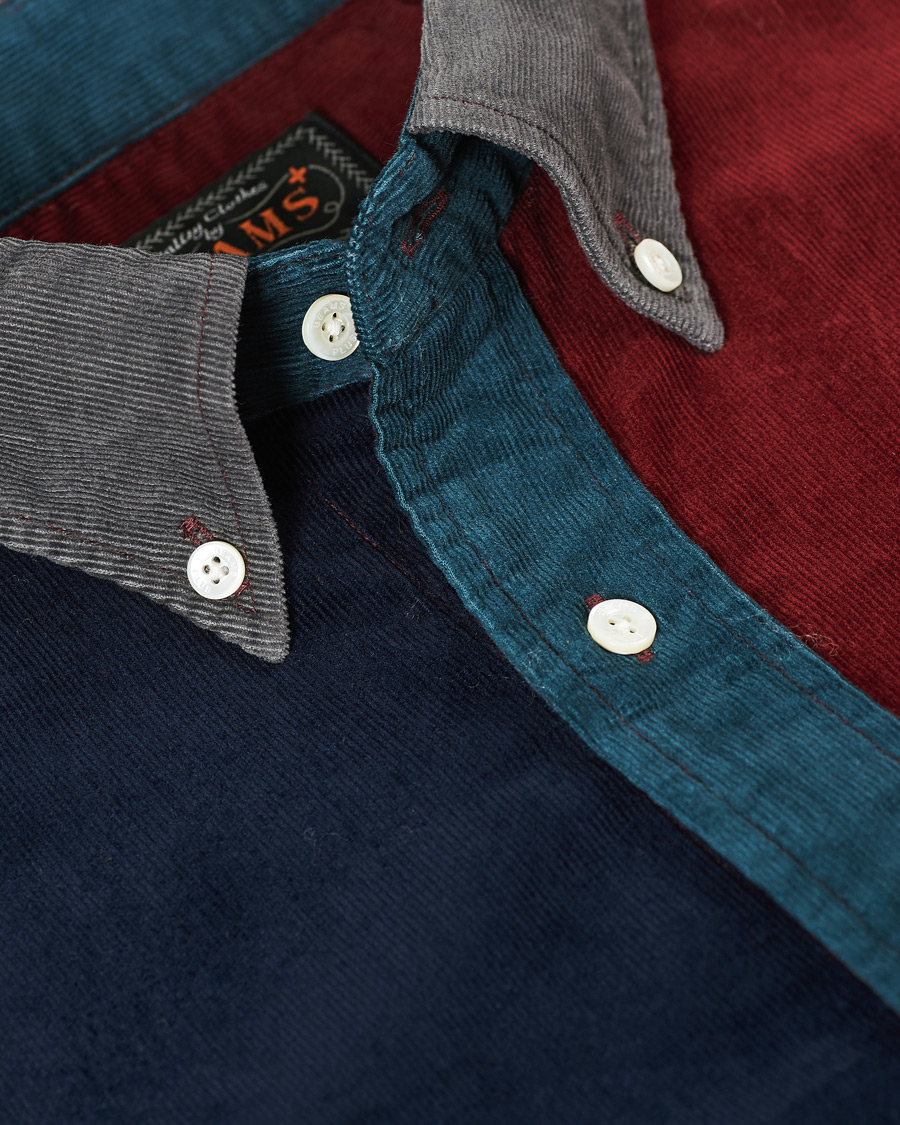 Men | Shirts | BEAMS PLUS | Corduroy Patchwork Button Down Shirt Grey