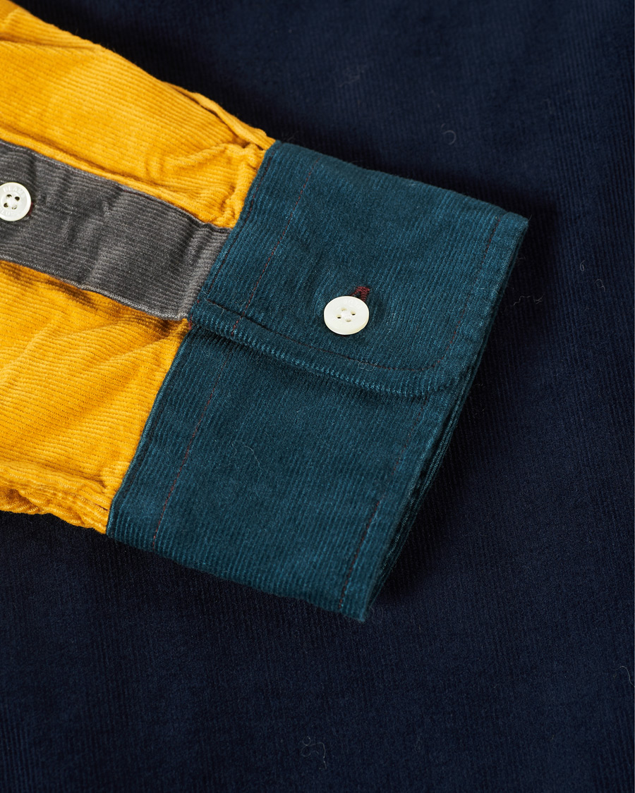 Men | Shirts | BEAMS PLUS | Corduroy Patchwork Button Down Shirt Grey