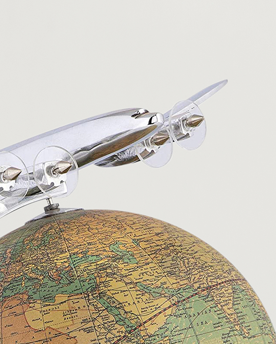 Men | Decoration | Authentic Models | On Top Of The World Globe and Plane Silver