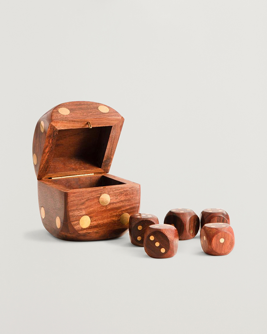 Men | Decoration | Authentic Models | Wooden Dice Box Brass